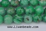 CAG9940 15.5 inches 8mm round green crazy lace agate beads