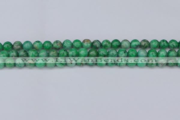 CAG9940 15.5 inches 8mm round green crazy lace agate beads