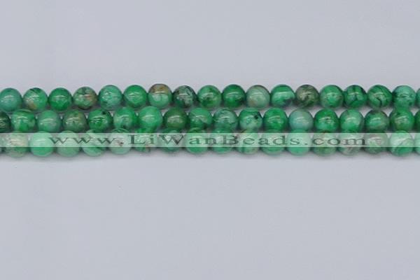 CAG9941 15.5 inches 10mm round green crazy lace agate beads