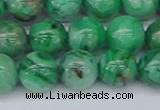 CAG9942 15.5 inches 12mm round green crazy lace agate beads