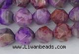 CAG9946 15.5 inches 8mm faceted nuggets purple crazy lace agate beads