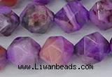 CAG9948 15.5 inches 12mm faceted nuggets purple crazy lace agate beads