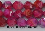 CAG9952 15.5 inches 8mm faceted nuggets fuchsia crazy lace agate beads