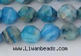 CAG9958 15.5 inches 8mm faceted nuggets blue crazy lace agate beads