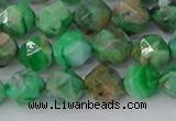 CAG9964 15.5 inches 8mm faceted nuggets green crazy lace agate beads