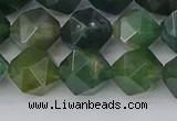 CAG9971 15.5 inches 10mm faceted nuggets moss agate beads