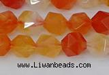 CAG9976 15.5 inches 8mm faceted nuggets red agate beads