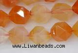 CAG9977 15.5 inches 10mm faceted nuggets red agate beads