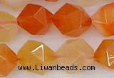 CAG9978 15.5 inches 12mm faceted nuggets red agate beads