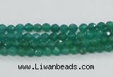 CAJ01 15.5 inches 4mm faceted round green aventurine jade beads