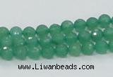 CAJ02 15.5 inches 6mm faceted round green aventurine jade beads