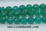 CAJ03 15.5 inches 8mm faceted round green aventurine jade beads