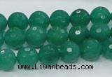 CAJ04 15.5 inches 10mm faceted round green aventurine jade beads