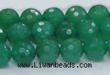 CAJ05 15.5 inches 12mm faceted round green aventurine jade beads