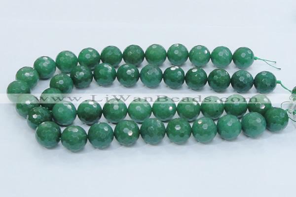 CAJ07 15.5 inches 18mm faceted round green aventurine jade beads