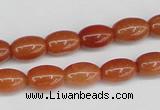 CAJ150 15.5 inches 8*12mm rice red aventurine jade beads