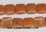 CAJ155 15.5 inches 12*12mm square red aventurine jade beads