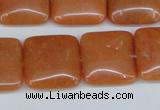 CAJ156 15.5 inches 20*20mm square red aventurine jade beads