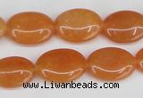 CAJ161 15.5 inches 13*18mm oval red aventurine jade beads