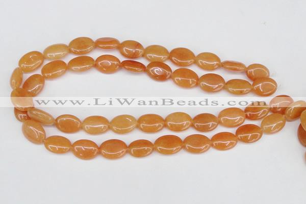 CAJ161 15.5 inches 13*18mm oval red aventurine jade beads