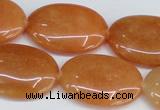 CAJ162 15.5 inches 20*30mm oval red aventurine jade beads