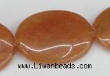 CAJ163 15.5 inches 25*35mm oval red aventurine jade beads