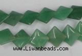 CAJ301 15.5 inches 10*10mm diamond green aventurine jade beads