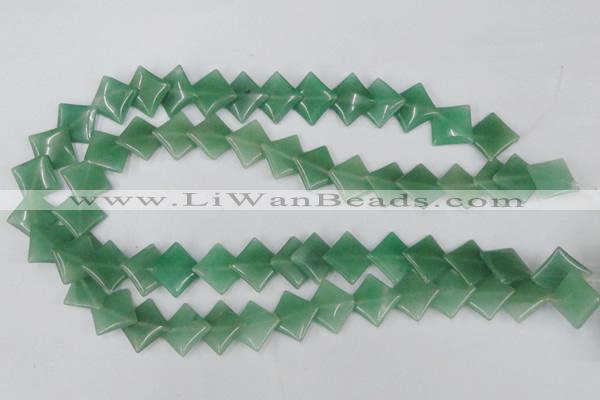 CAJ302 15.5 inches 14*14mm diamond green aventurine jade beads