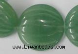 CAJ307 15.5 inches 35mm carved coin green aventurine jade beads