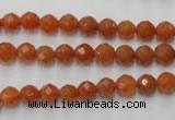 CAJ361 15.5 inches 6mm faceted round red aventurine beads wholesale