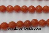 CAJ362 15.5 inches 8mm faceted round red aventurine beads wholesale