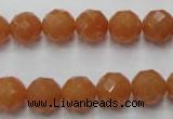 CAJ363 15.5 inches 10mm faceted round red aventurine beads wholesale