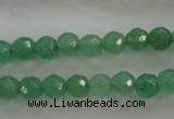 CAJ409 15.5 inches 4mm faceted round green aventurine beads