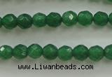 CAJ410 15.5 inches 4mm faceted round green aventurine beads