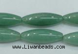 CAJ52 15.5 inches 10*30mm rice green aventurine jade beads wholesale