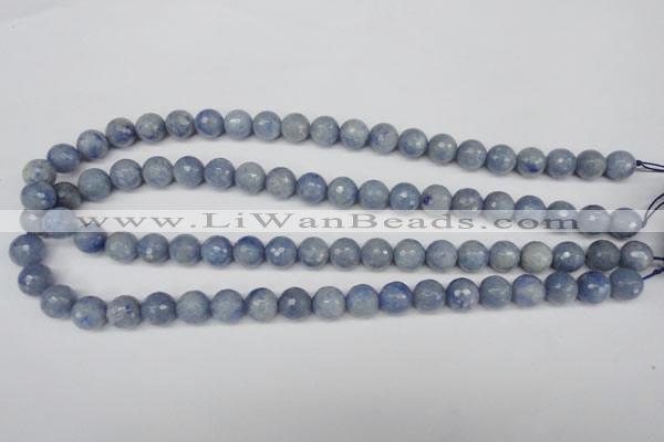 CAJ563 15.5 inches 10mm faceted round blue aventurine beads wholesale