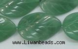 CAJ57 15.5 inches 22*30mm twisted leaf green aventurine jade beads