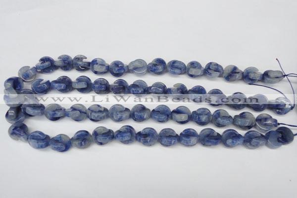 CAJ582 15.5 inches 12*12mm curved moon blue aventurine beads wholesale