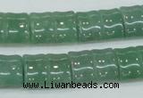 CAJ59 15.5 inches 13*18mm flat bamboo green aventurine jade beads