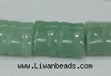 CAJ60 15.5 inches 18*25mm flat bamboo green aventurine jade beads