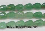 CAJ638 15.5 inches 8*10mm faceted teardrop green aventurine beads