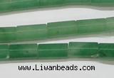 CAJ648 15.5 inches 6*12mm faceted tube green aventurine beads