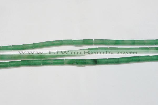 CAJ648 15.5 inches 6*12mm faceted tube green aventurine beads