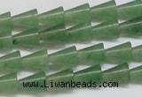 CAJ660 15.5 inches 8*10mm cone green aventurine beads