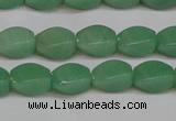 CAJ665 15.5 inches 8*12mm twisted rice green aventurine beads