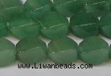 CAJ666 15.5 inches 10*14mm twisted rice green aventurine beads