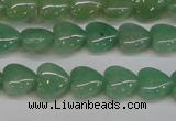 CAJ684 15.5 inches 10*10mm heart green aventurine beads