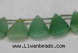 CAJ695 Top drilled 15*20mm leaf green aventurine beads