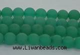 CAJ710 15.5 inches 4mm round matte green aventurine beads