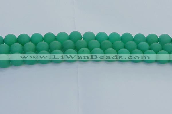 CAJ714 15.5 inches 12mm round matte green aventurine beads